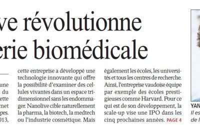 Nanolive featured in the newest issue of Agefi economic and finance newspaper